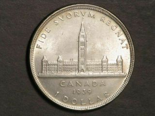 Canada 1939 $1 Royal Visit Silver Crown Bu