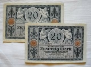 24 X 20 Mark From German Land 1915,  With Consecutive Identification Number,  Unc