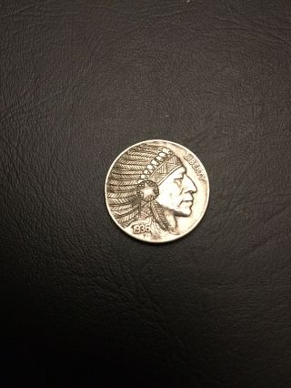 Hobo Nickel Hand Carved Engraved Ohns Native American Chief Warrior