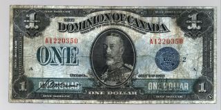 July 2nd 1923 One $1 Dominion Of Canada Blue Seal Dc 25 H