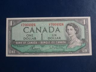 1954 Canada 1 Dollar Bank Note - Bouey/raminsky - Uf7064924 - Unc Cond.  19 - 267