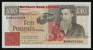 Northern Ireland (p194a) 10 Pounds 1989 Xf,  Northern Bank Limited