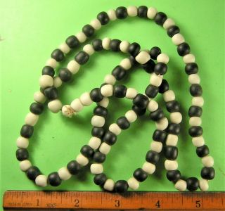 Odd & Curious Money,  Trade Necklace,  Congo,  Black & White Beads.