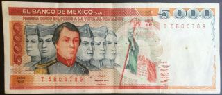 Mexico 1981 $5000 Pesos Cadets Serie Bp (t6b06789) Note
