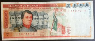 Mexico 1981 $5000 Pesos Cadets Serie Y (u5q27314) Note