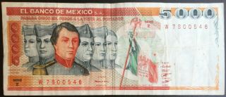 Mexico 1981 $5000 Pesos Cadets Serie Z (w7s00546) Note