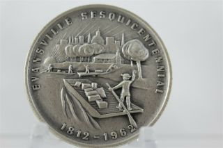 Evansville Indiana Sesquicentennial Silver Commemorative Medal.  975 Silver 2