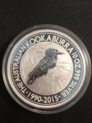 Australia Kookaburra,  2015,  10 Oz 9999 Silver Proof,  10 Dollars,  P