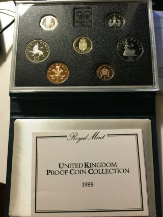 Great Britain Uk 1988 Proof Set 7 Coins