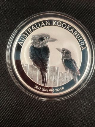 Australia Kookaburra,  2017,  P,  10 Oz 9999 Silver Proof,  10 Dollars,