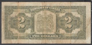 1923 DOMINION OF CANADA 2 DOLLARS BANK NOTE SELLAR BLACK SEAL 2