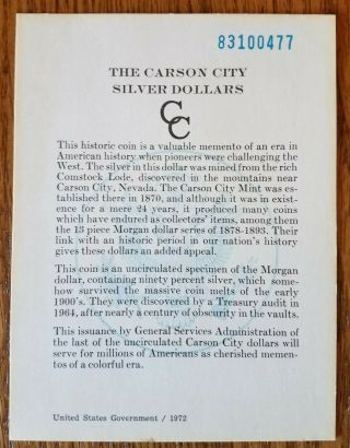 1883 - CC Morgan Silver Dollar GSA Hoard Carson City and. 4