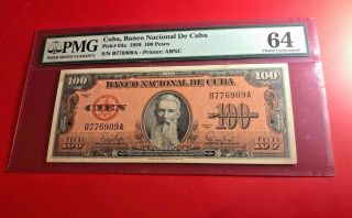 100 Pesos (1959) - Banco National De C Pmg 64 Choice Uncirculated