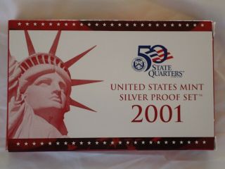 2001 United States Us Silver Proof Coin Set With San Francisco