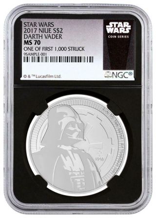 2018 Niue Silver $2 - Star Wars - Darth Vader - Ms 70 1 Of First 1000 - Ngc Coin