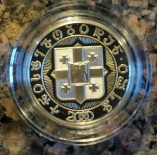 2000 Republic Of Georgia 10 Lari Silver Proof Coin W/case And