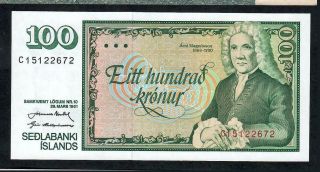 100 Kronur From Iceland 1961 Unc