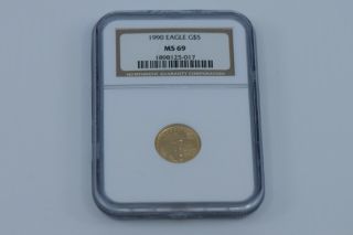 1990 $5 American Eagle Gold Coin Ngc Ms 69