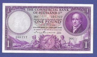 Uncirculated 1 Pound 1947 Banknote From Scotland