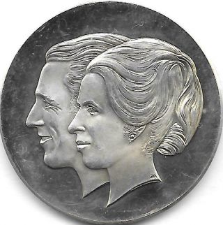 1973 British Silver Medal,  Royal Wedding Of Princess Anne & Cap.  Mark Phillips