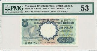 Board Of Comm.  Of Currency Malaya & British Borneo $1 1959 Pmg 53