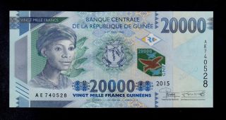 Guinea 20000 Francs 2015 Pick 49 Unc.