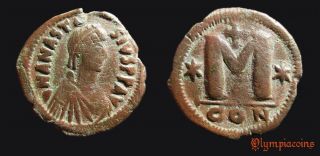 Anastasius I.  491 - 518.  Big Æ Follis Large M Constantinople