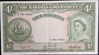 British Bahamas 4 Shillings P 13 Queen Elizabeth Qeii 1953 Choice Gef Pmg 100