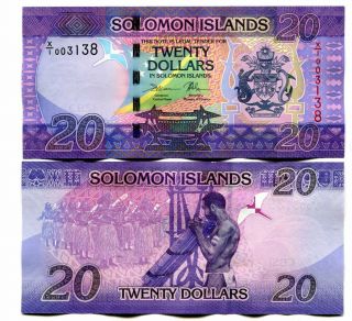 Solomon Islands 20 Dollars Nd (2017) P - 34r Unc Replacement Pref.  X