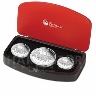 2015 Australian Lunar Year Of The Goat - Silver 3 - Coin Proof Set - Silver Goat