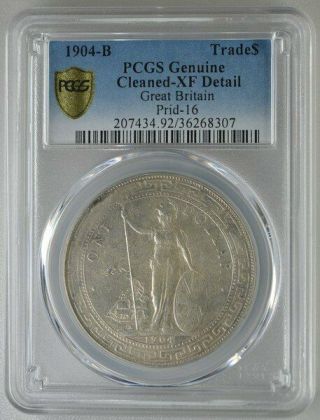 Trade Dollar Great Britain $1 1904b Better Date Pcgs - Xf Detail Silver