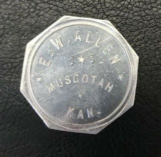 Set of Good for Trade Coins E.  W.  Allen Muscotah Kansas.  Plus one Sprang & Allen 2