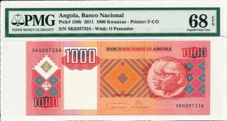 Banco Nacional Angola 1000 Kwanzas 2011 Pmg 68epq