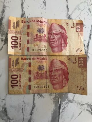 1992 El Banco De Mexico 100 Cien