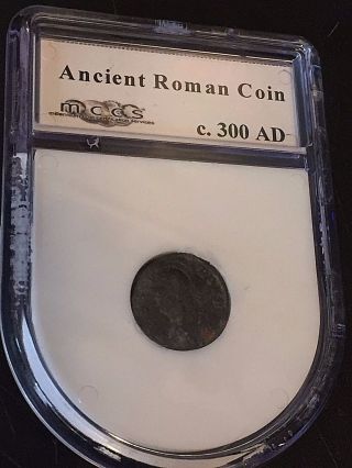 Ancient Roman Coin Encased Circa 300 Ad Great Artifact Slabbed L8