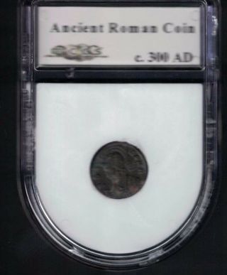 ANCIENT ROMAN COIN ENCASED Circa 300 AD Great Artifact SLABBED L8 2