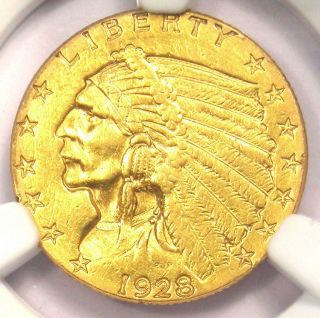 1928 Indian Gold Quarter Eagle $2.  50 Coin - Certified Ngc Au Detail - Rare Coin