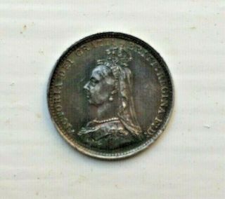 1887 Great Britain Queen Victoria Jubilee Head Threepence 3 Pence Silver Lovely