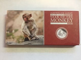 2016 Australian Lunar Year Of The Monkey - Silver 3 - Coin Proof Monkey Set