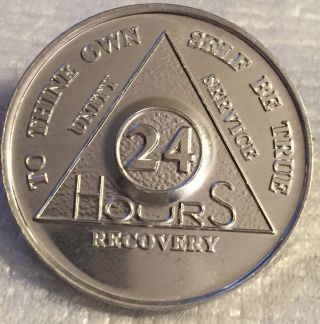 50 Alcoholics Anonymous Aa 24 Hours Desire Chip Medallion Aluminum Chips Bulk
