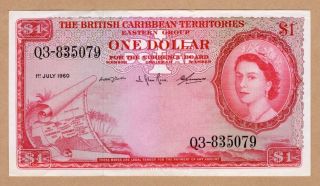 1960 - British Caribbean Terr.  - 1 Dollar (p - 7c) Vf,  /axf - Cv:$75