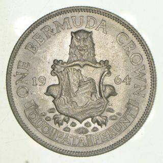 SILVER - WORLD COIN - 1964 Bermuda 1 Crown - World Silver Coin - 22.  5g 904 2