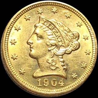 1904 $2.  50 " Quarter Eagle " Looks Uncirculated Gold Real Deal Coin Nr