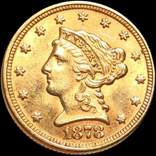 1878 $2.  50 " Quarter Eagle " Nearly Uncirculated Gold Real Deal Coin Nr