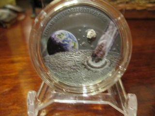 2015 Niue Island Lunar Meteorite Nwa 5000 1 Oz.  Silver Coin