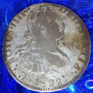 Mexican 1822 Carolus Iiii 8 Reales Coin Mexico City Empire Of Iturbide