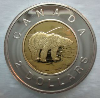2003 Canada Toonie Proof Silver With Gold Plate Two Dollar Coin