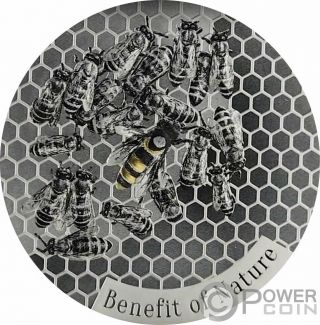 Honeybee Benefit Of Nature 1 Oz Silver Coin 1000 Francs Cameroon 2019