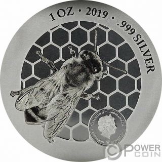HONEYBEE Benefit of Nature 1 Oz Silver Coin 1000 Francs Cameroon 2019 2