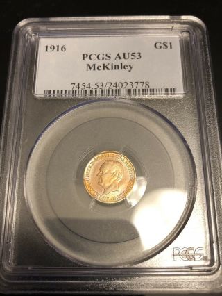 1916 Mckinley Gold Commemorative G$1 Pcgs Au53